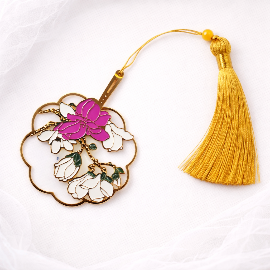 Brass Bookmarks Handcrafted Flower Design Multicolor Bookmark with Tassel Gift for Teachers, Readers , Book Lovers, Student