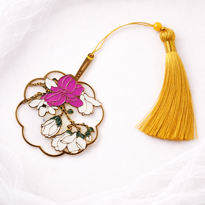 Brass Bookmarks Handcrafted Flower Design Multicolor Bookmark with Tassel Gift for Teachers, Readers , Book Lovers, Student