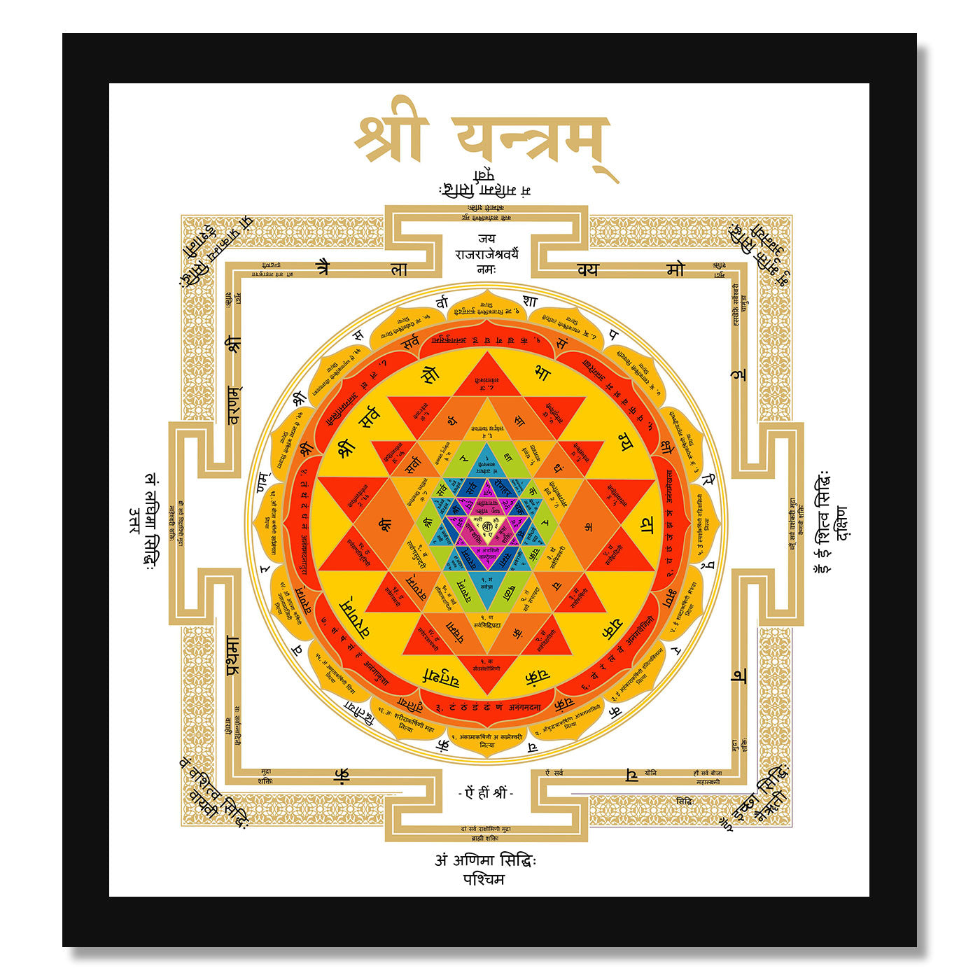 Vastu Shubharambh- Shri Yantra Poster Wall Frame for Wall Decoration Pooja Home and Vastu remedy