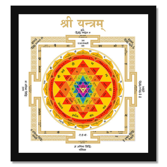 Vastu Shubharambh- Shri Yantra Poster Wall Frame for Wall Decoration Pooja Home and Vastu remedy