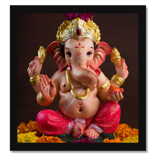 Vastu Shubharambh- Lord Ganesha Poster Wall Frame for Wall Decoration Pooja Home and Vastu remedy