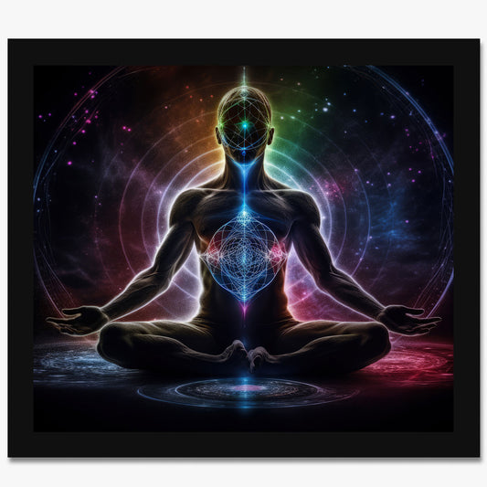 Vastu Shubharambh- Seven Chakras Meditation Poster Wall Frame for Wall Decoration Pooja Home and Vastu remedy