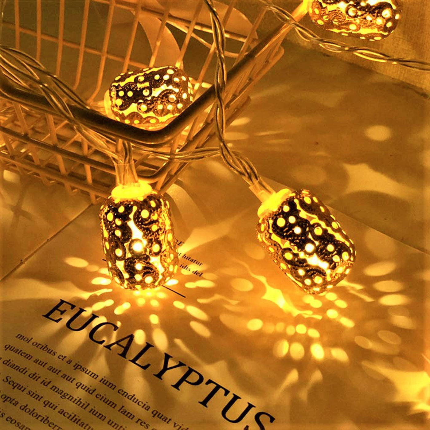 DecorTwist LED Matel Rice Light for Home and Office Decor| Indoor & Outdoor Decorative Lights|Diwali |Wedding | Diwali | Wedding | 3.18 MTR (Metal Golden Cyclinder)