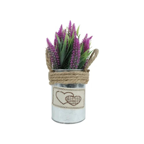 Metal Planter Pot With Flowers for Indoor, Living Room, Home Decorative