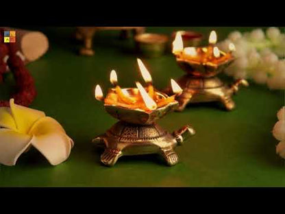 Vastu Decor -Brass Tortoise Panchmukhi Diya