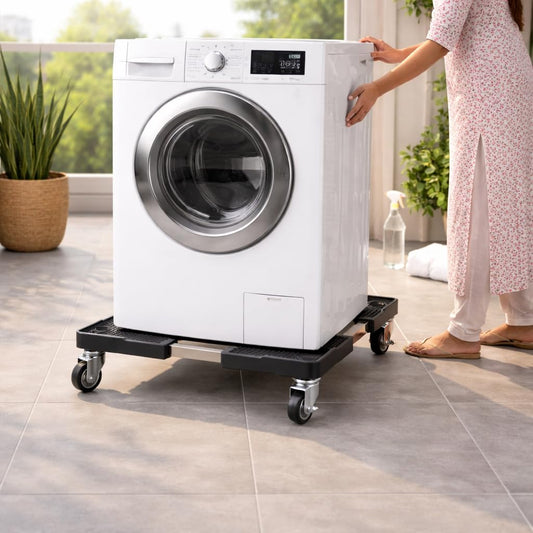 Universal Adjustable Appliance Stand – Heavy-Duty Base with 8 Lockable Wheels & 4 Legs, Load Capacity 120 kg (GRAY) (Size- 4 feet)