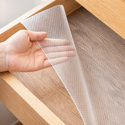 DecorTwist Pre Cut Kitchen Cabinet Mat Set of 4 (50x30 cm) Waterproof Anti Slip Shelf Drawer Liner for Modular Kitchen Fridge Wardrobe Cupboard Storage Protector EVA Ready to Use Reusable White Mats