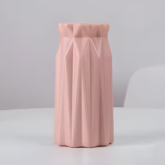 Plastic Flower Vases for Home Decor, Bedroom, Centrepiece Living Room, Office Decoration (Light Pink)