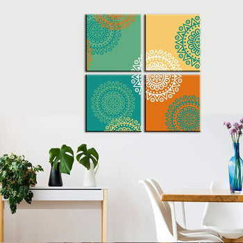 mandala canvas painting | Vibrant colors | precise patterns