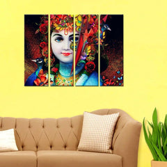 Divine Melody: A Portrait of Lord Krishna | Wall Painting | canvas artwork