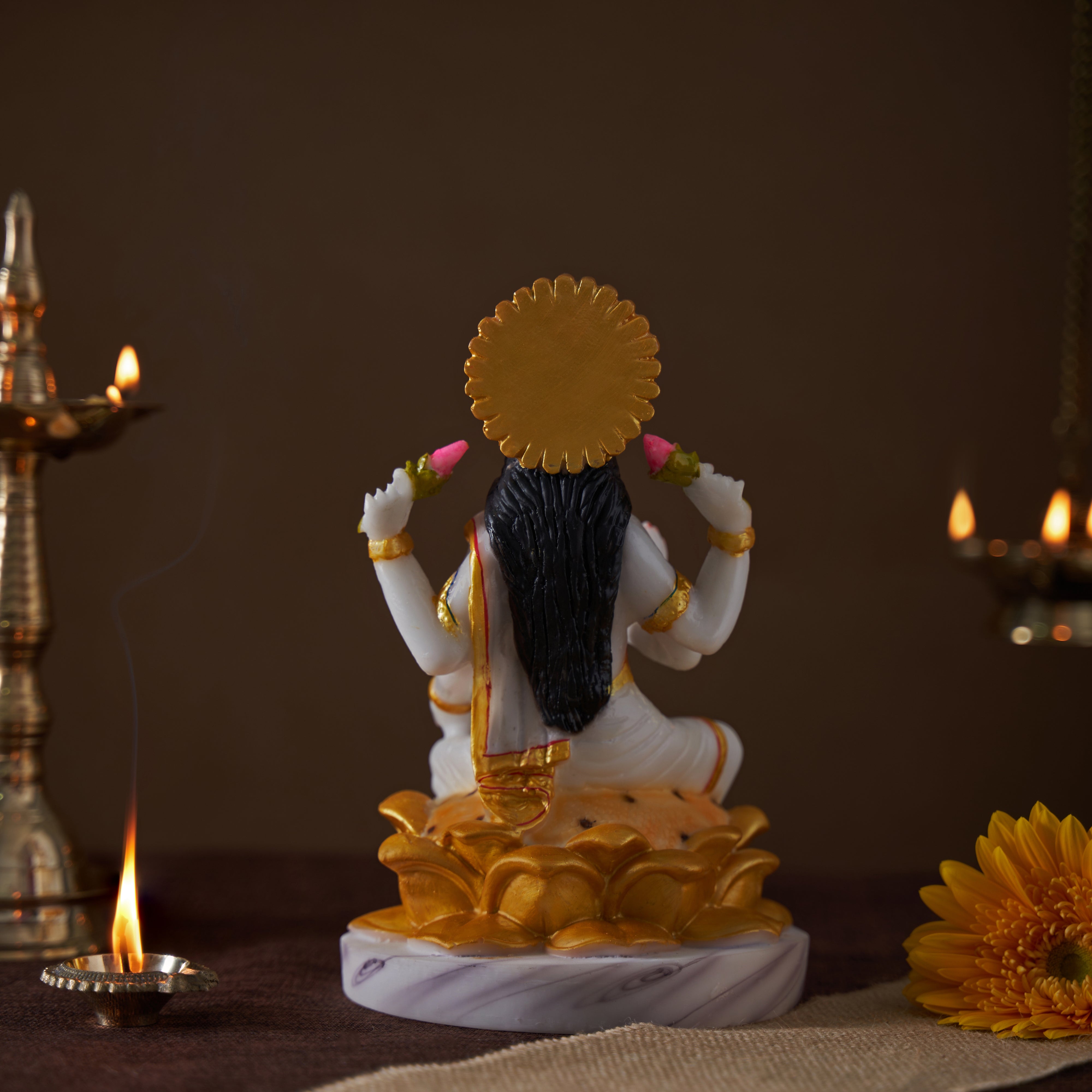 Marble Dust Goddess Laxmi | Mata Lakshmi Idol