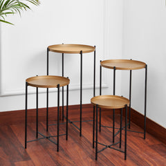 Nesting Side Table (Set of 4) Gold and Black