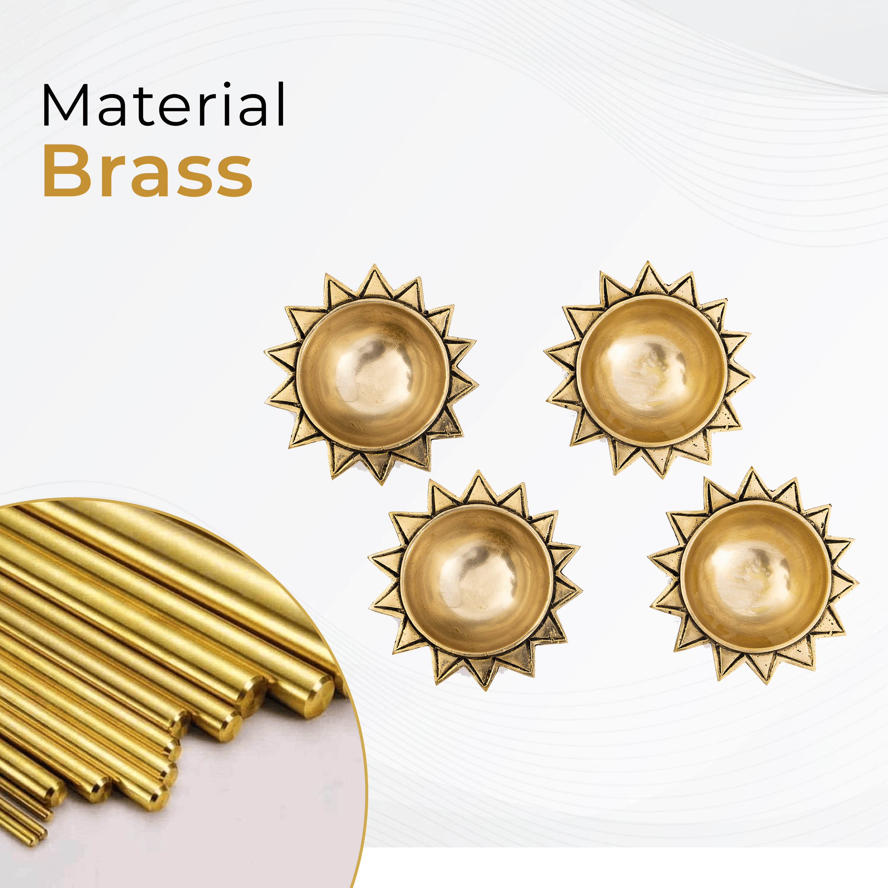 Brass Tapas Diya With Decorative Base (Single piece )