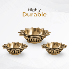 Brass Tapas Diya With Decorative Base (Single piece )