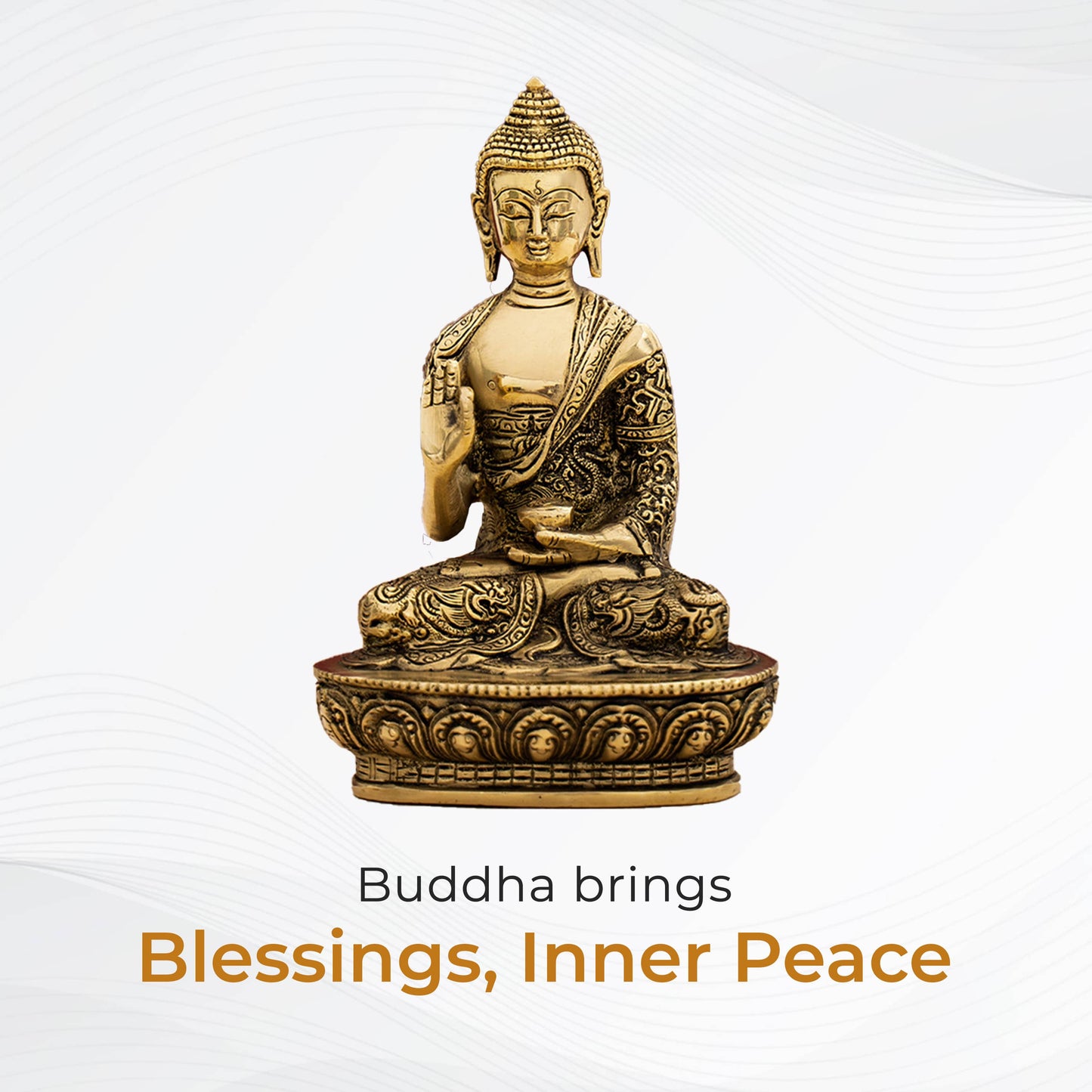 Brass Handcrafted Blessing Buddha Idol