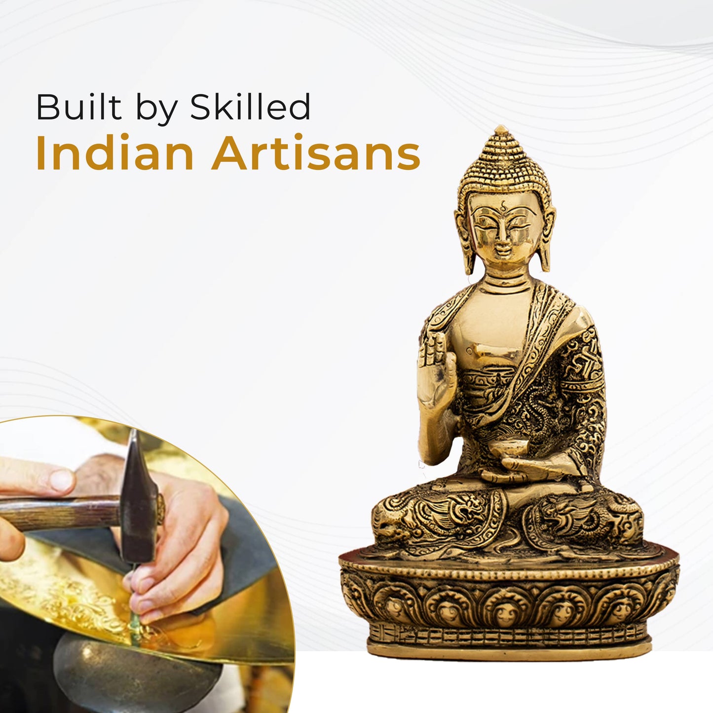 Brass Handcrafted Blessing Buddha Idol