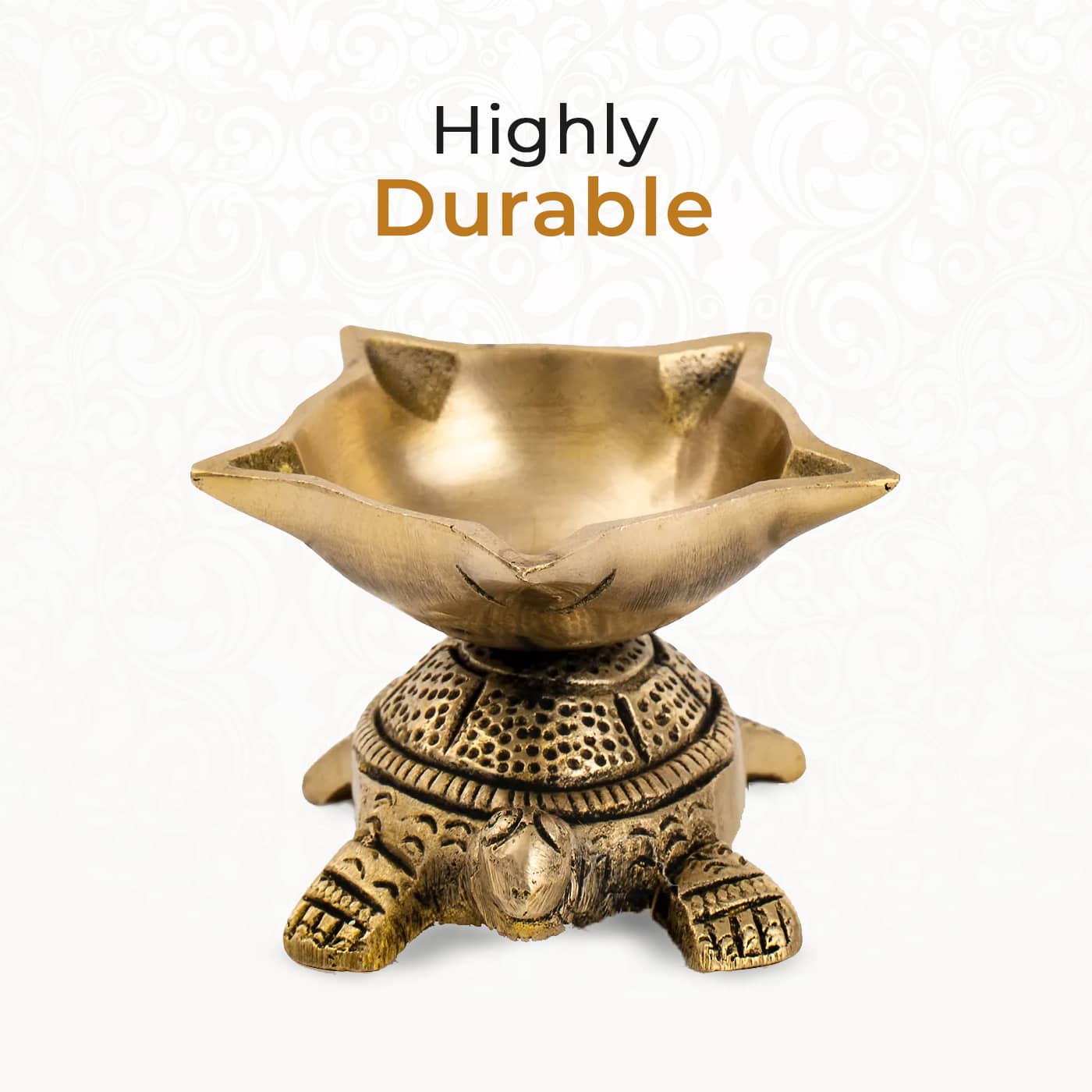 Vastu Decor -Brass Tortoise Panchmukhi Diya Set of 2 With Gift Box