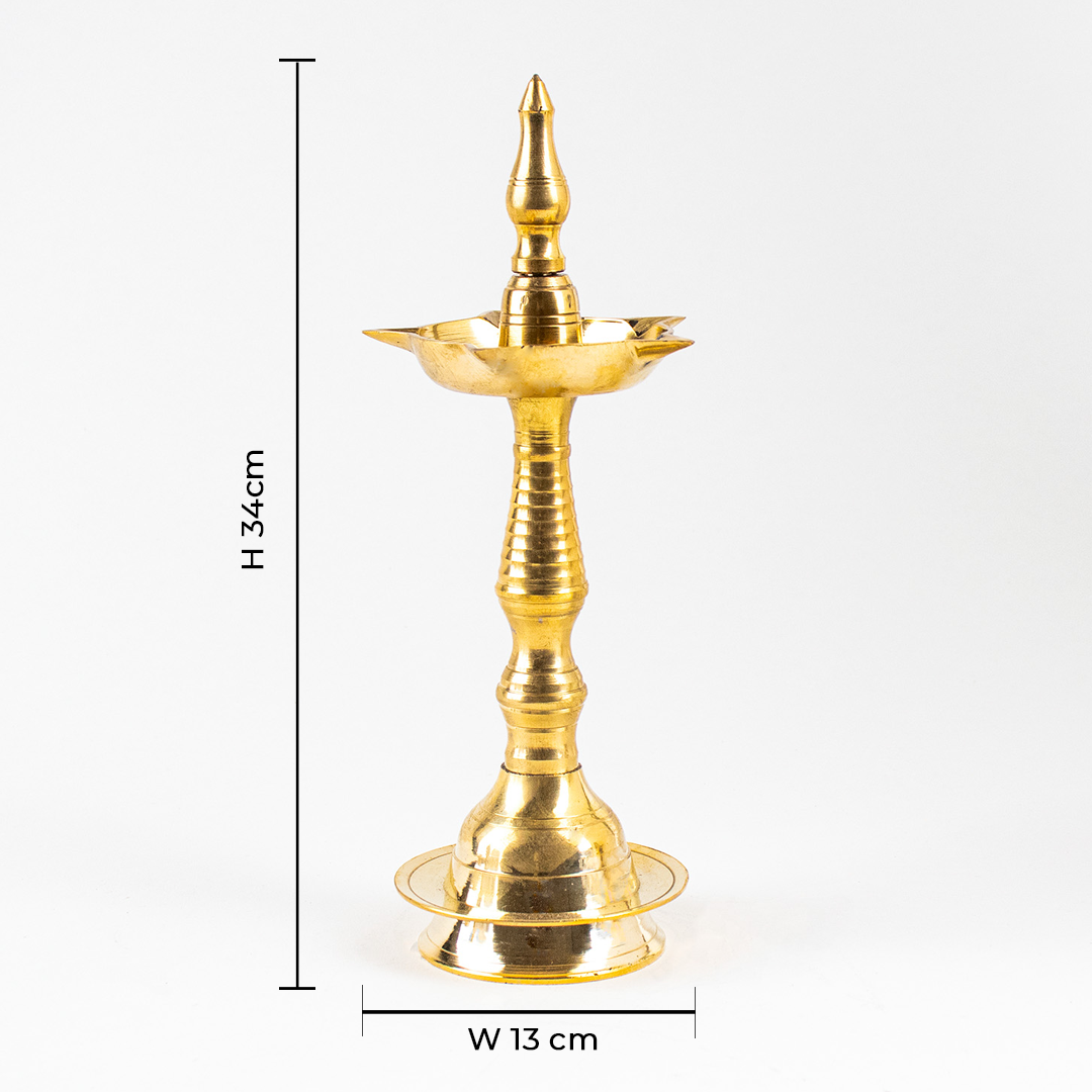 Brass Kerala Samay Oil Lamp or Diya 34 cm / 13 Inch single piece