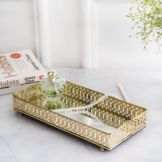 Basant Rectangle Decorative Mirror Tray