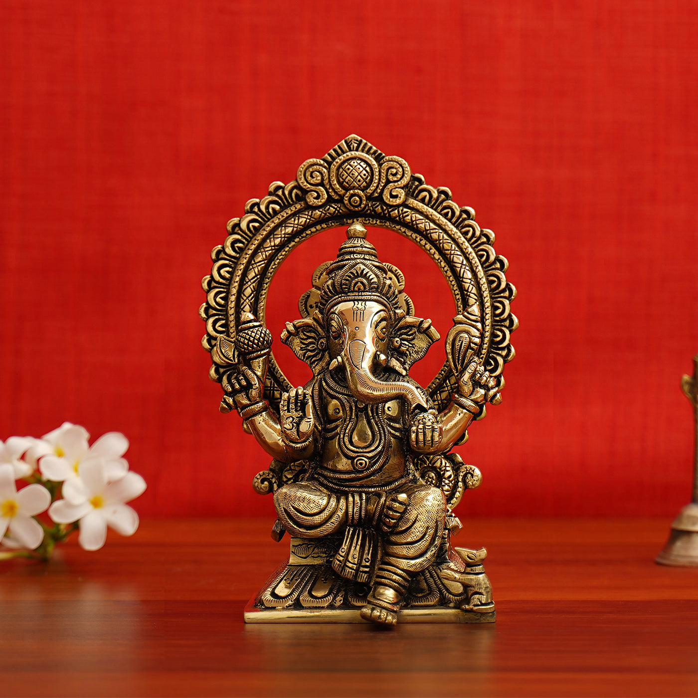 Pure Brass Handcrafted Sitting Ganesha Idol/Statue