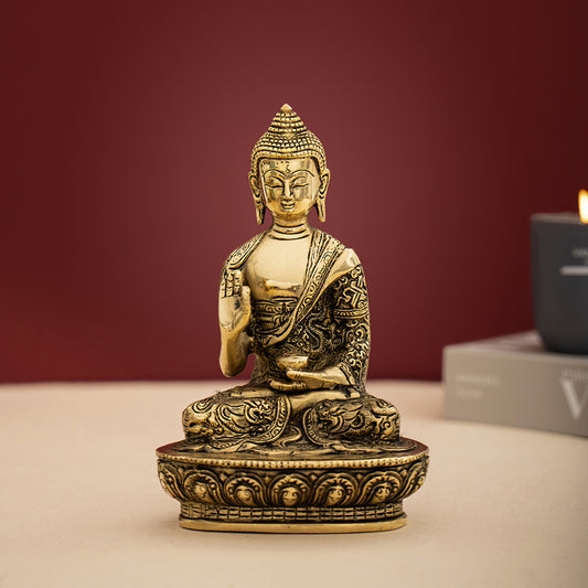 Brass Handcrafted Blessing Buddha Idol