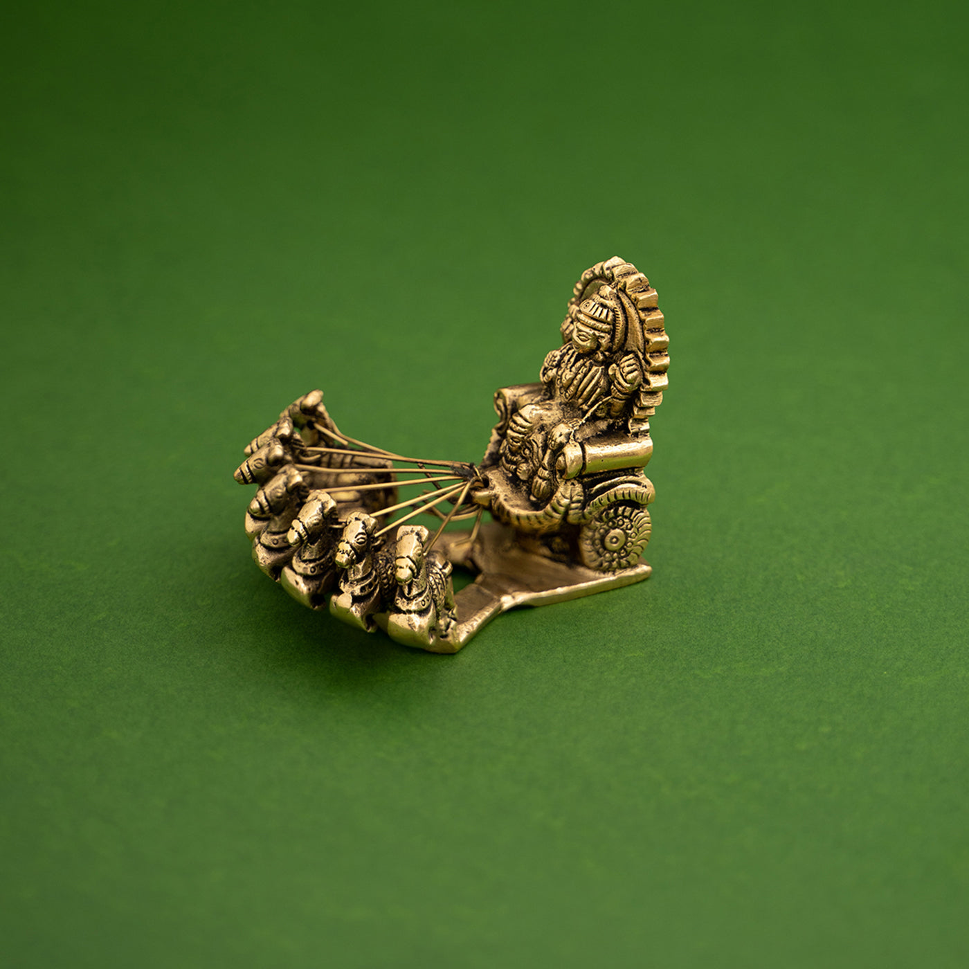 Brass Handcrafted Superfine Surya Rath Idol
