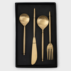 Antique Brass Cutlery Set of 4