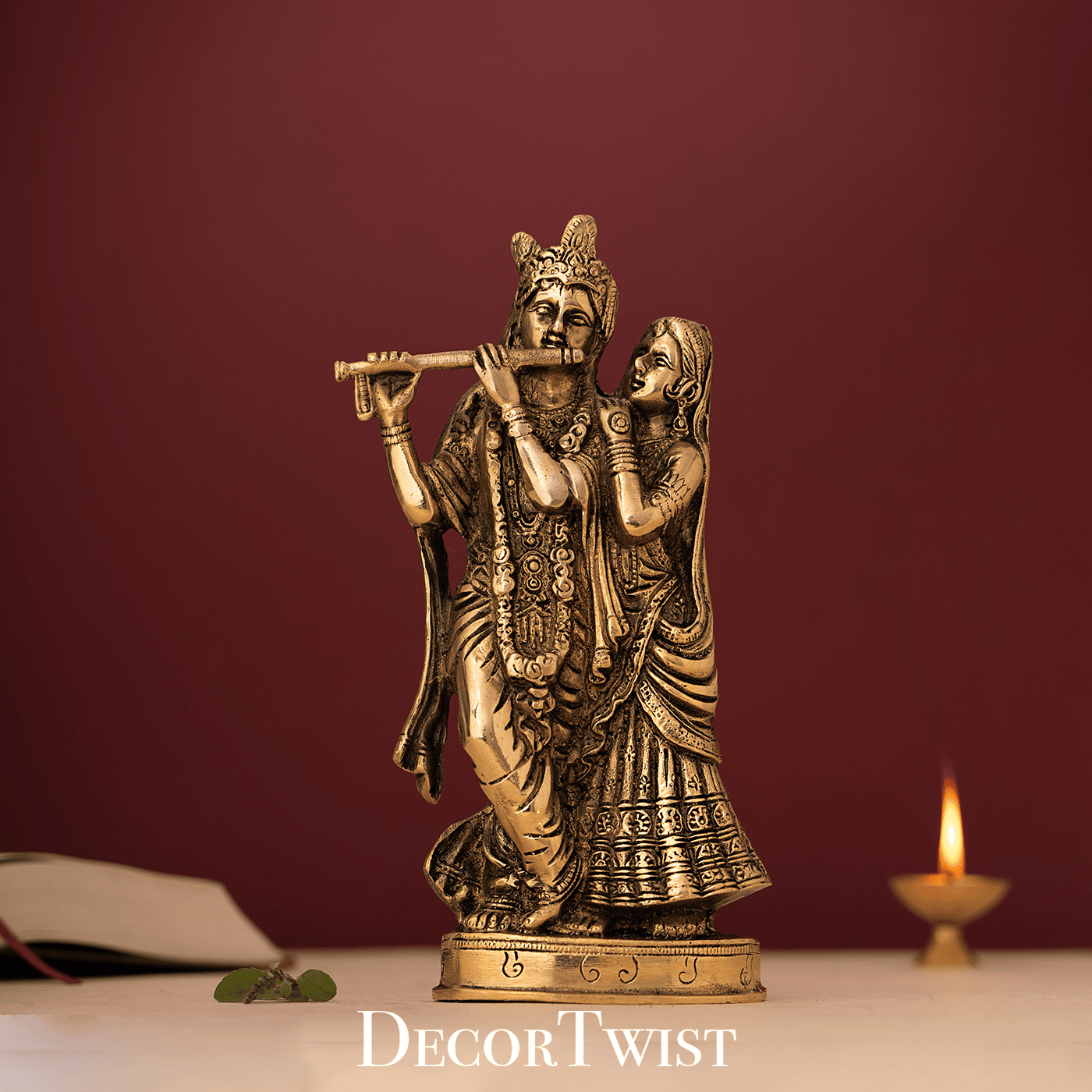 Radha Krishna Gold Handcrafted Brass Statue