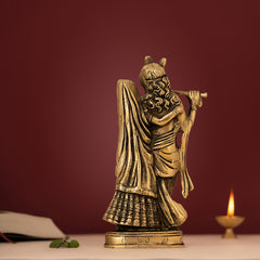 Radha Krishna Gold Handcrafted Brass Statue