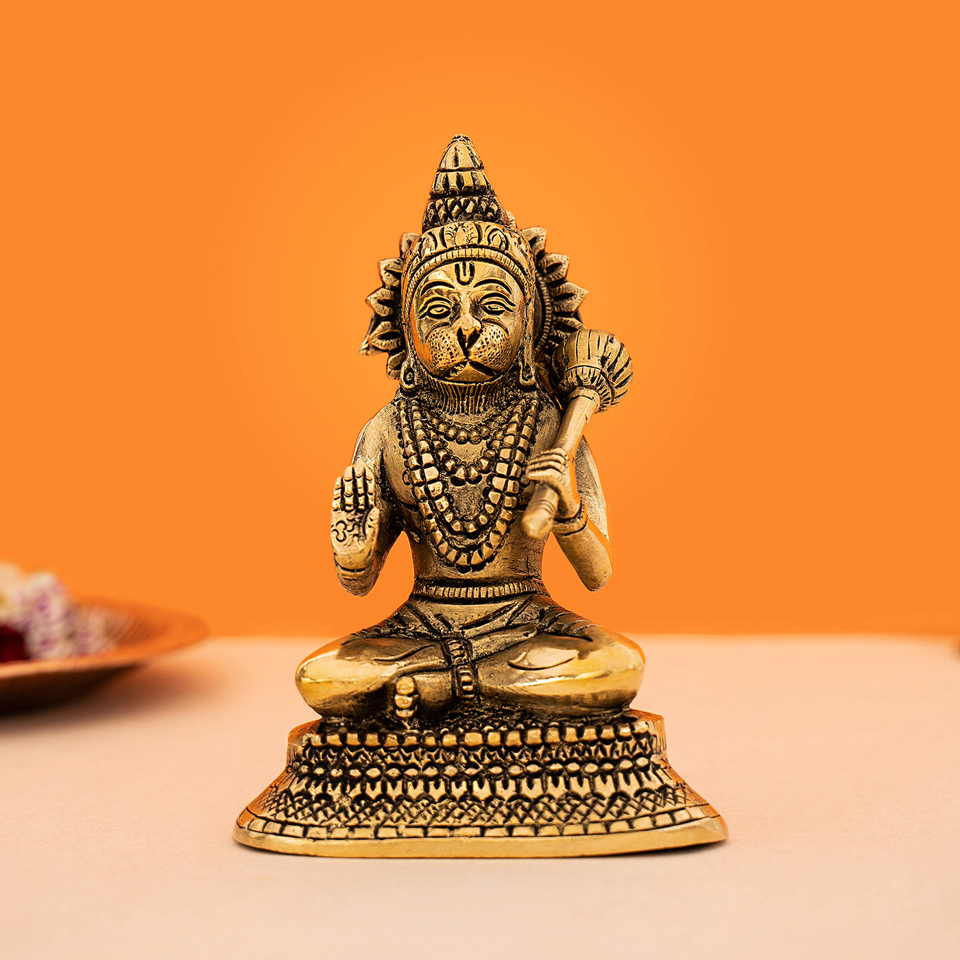Brass Handcrafted Sitting Hanuman Idol