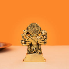 Brass Handcrafted Sitting Panchmukhi Hanuman Idol