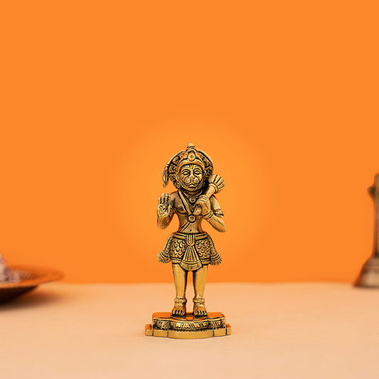 Brass Handcrafted Standing Hanuman Idol