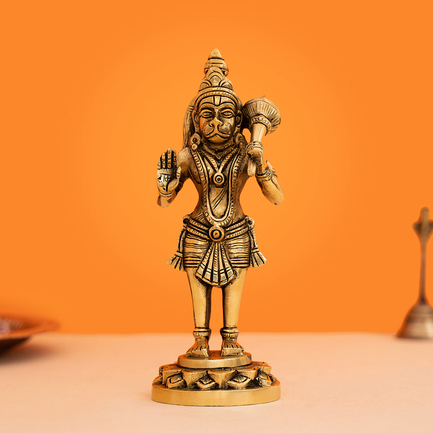 Brass Handcrafted Standing Hanuman Idol