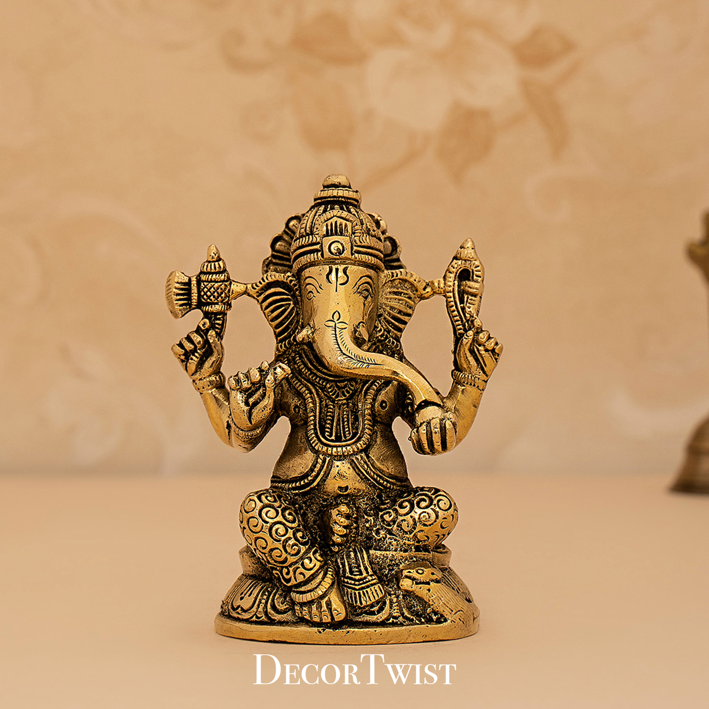 Brass Handcrafted Sitting Ganesha Idol/Statue