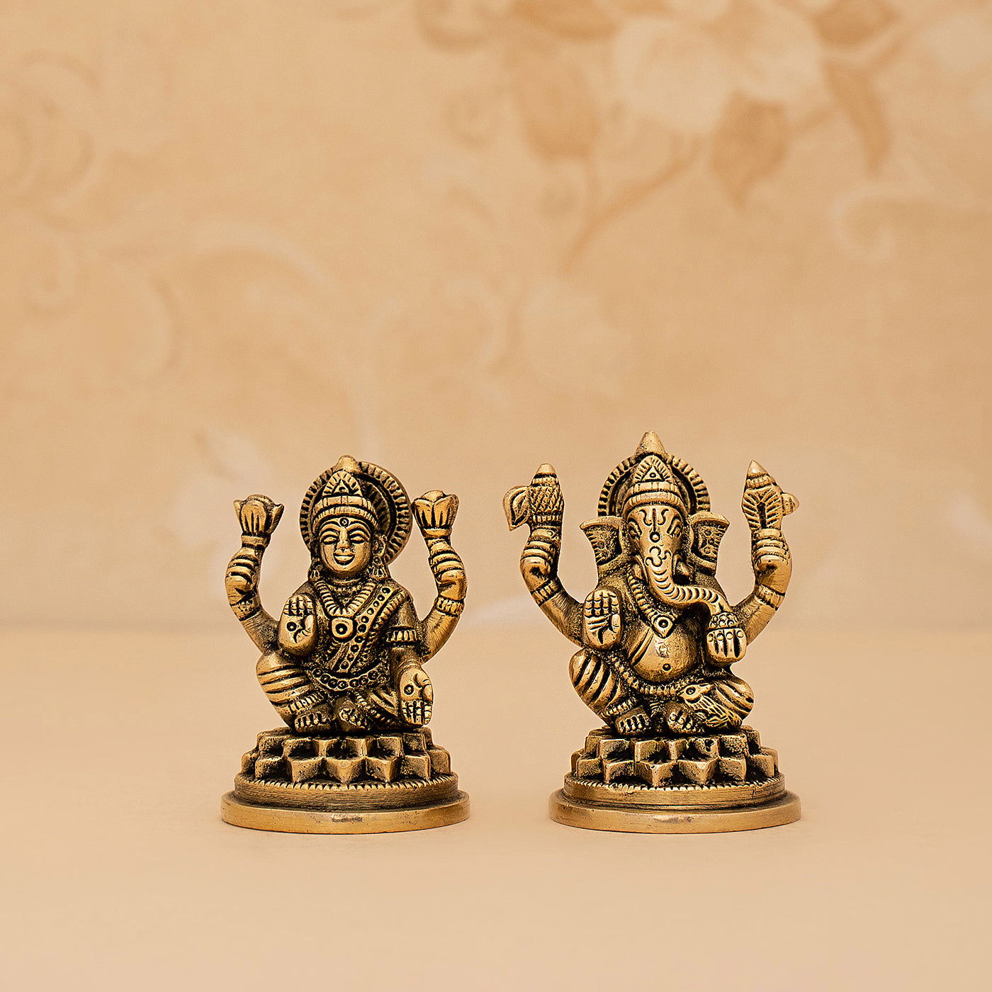 Ganesh And Lakshmi  Set in Brass