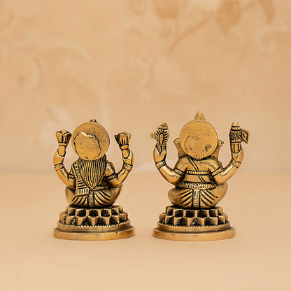 Ganesh And Lakshmi  Set in Brass