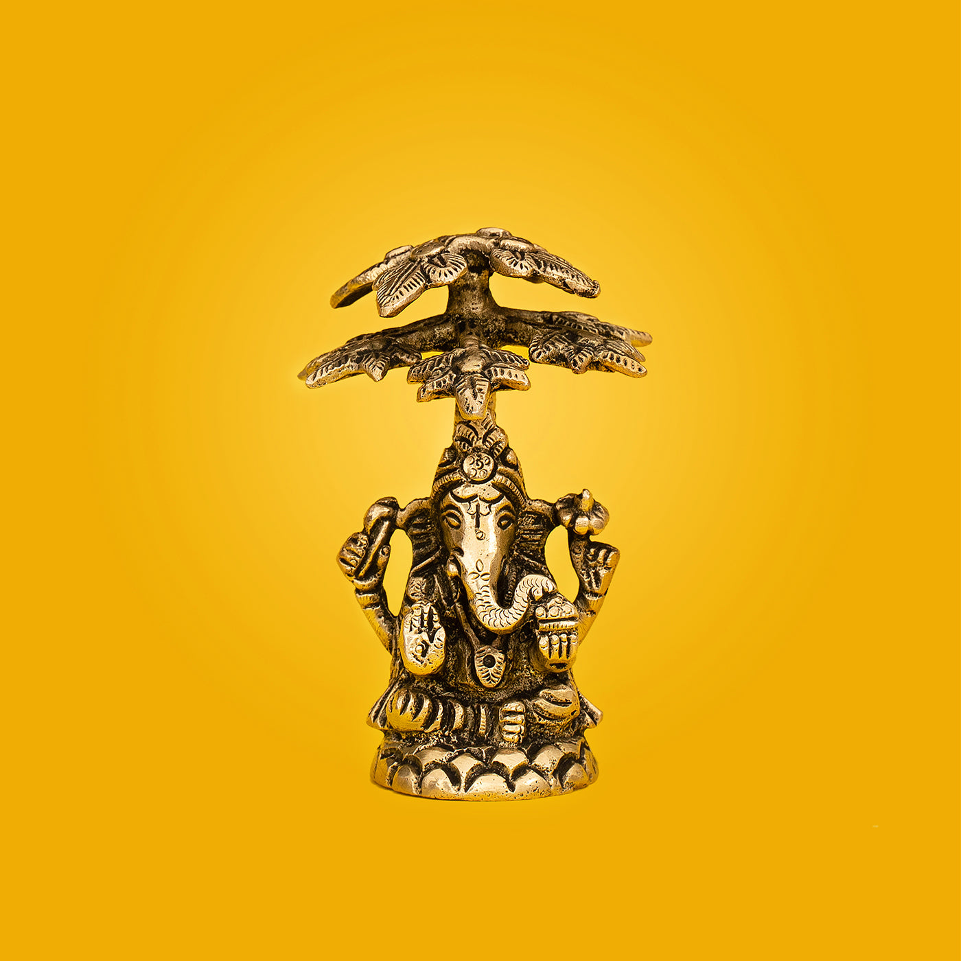 Brass Handcrafted Ganesh Ji on Tree Idol/Statue