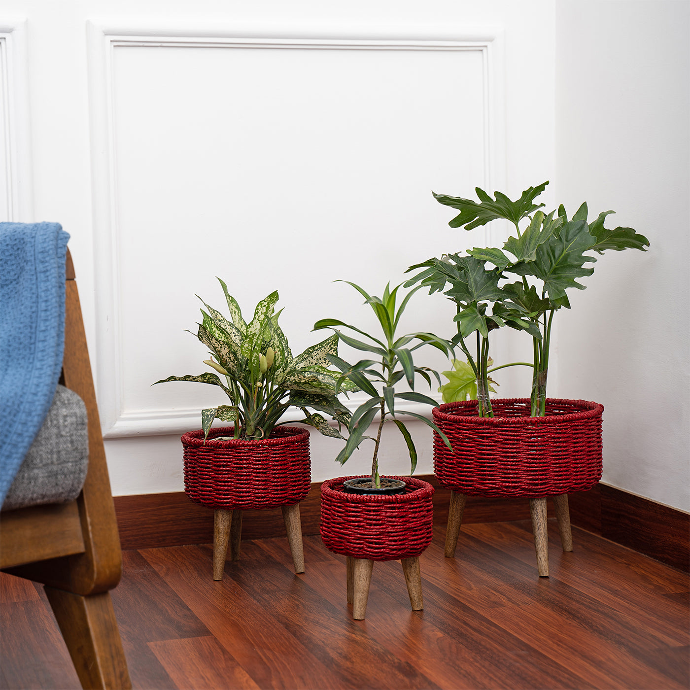 Natural Seagrass Hand Woven Planter (Set of 3)