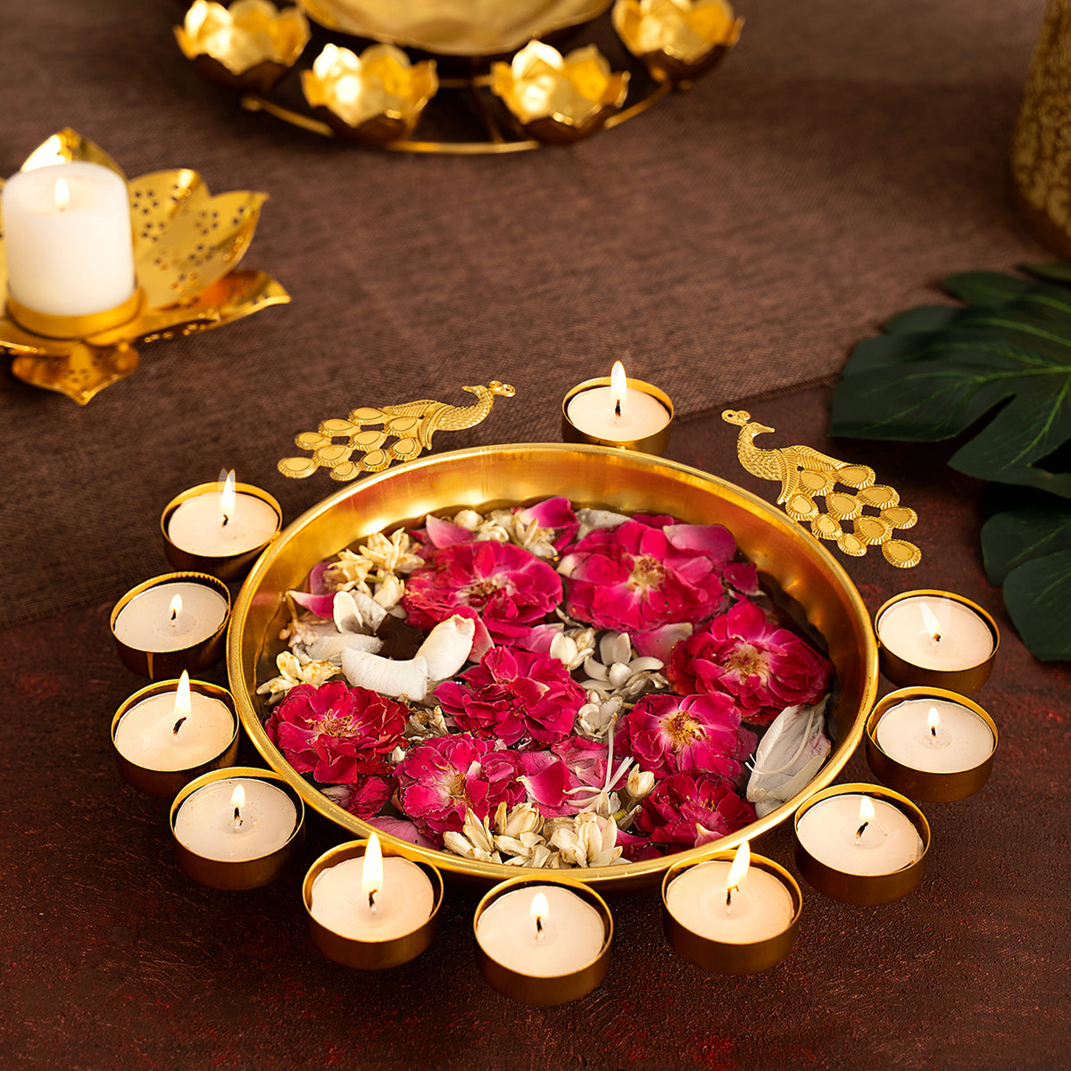 Handcrafted Peacock Urli for Diwali Festive Home Decor