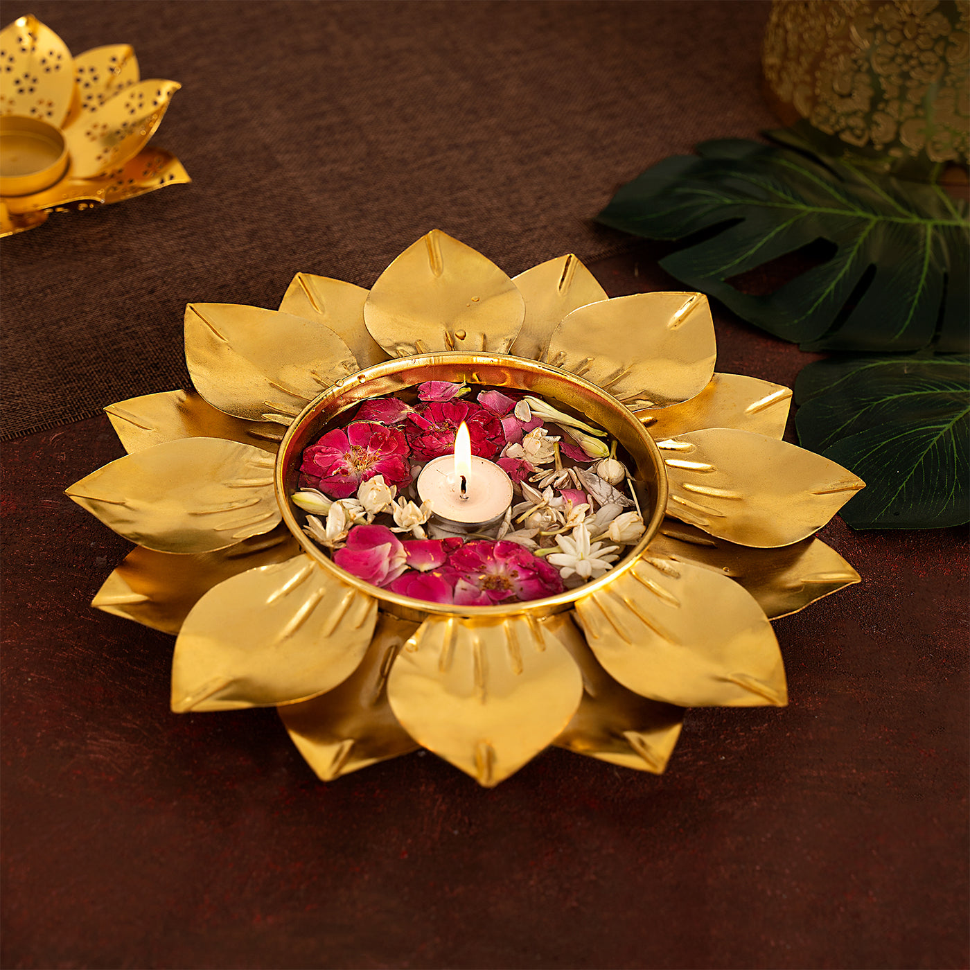 Handcrafted Lotus Urli For Home, Office and Table Decor