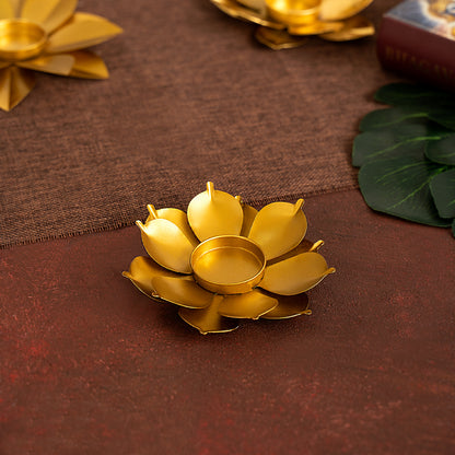 Floral Shaped Designer Metal Tea Light Holder