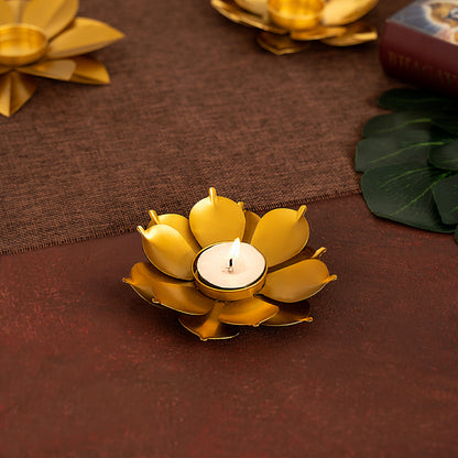 Floral Shaped Designer Metal Tea Light Holder