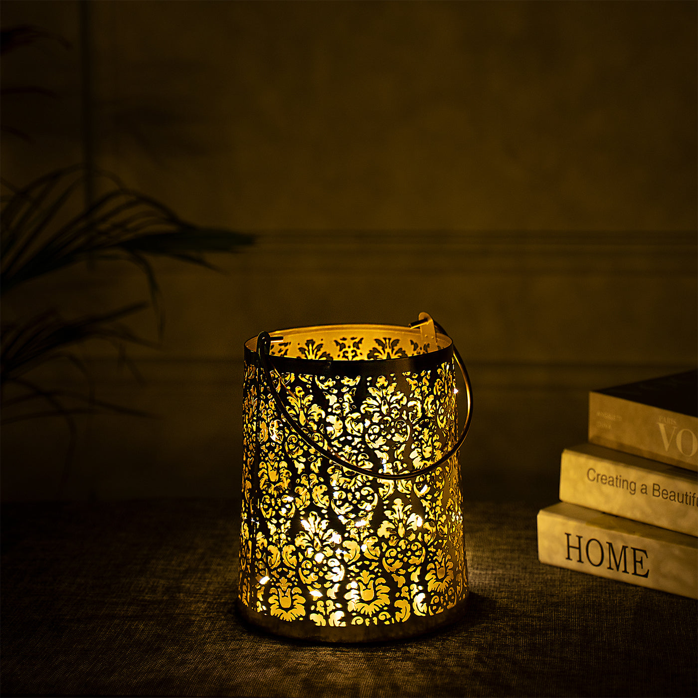 Queens Gold Metal Lantern/ Pillar Tealight Candle holder