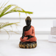 Sitting Buddha Showpiece Statue With Tealight Candle Holder