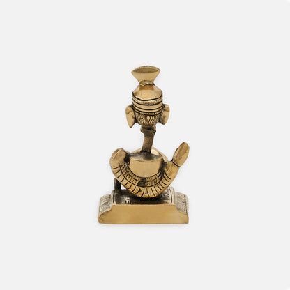 Brass Pagdi Ganesh Diya Statue