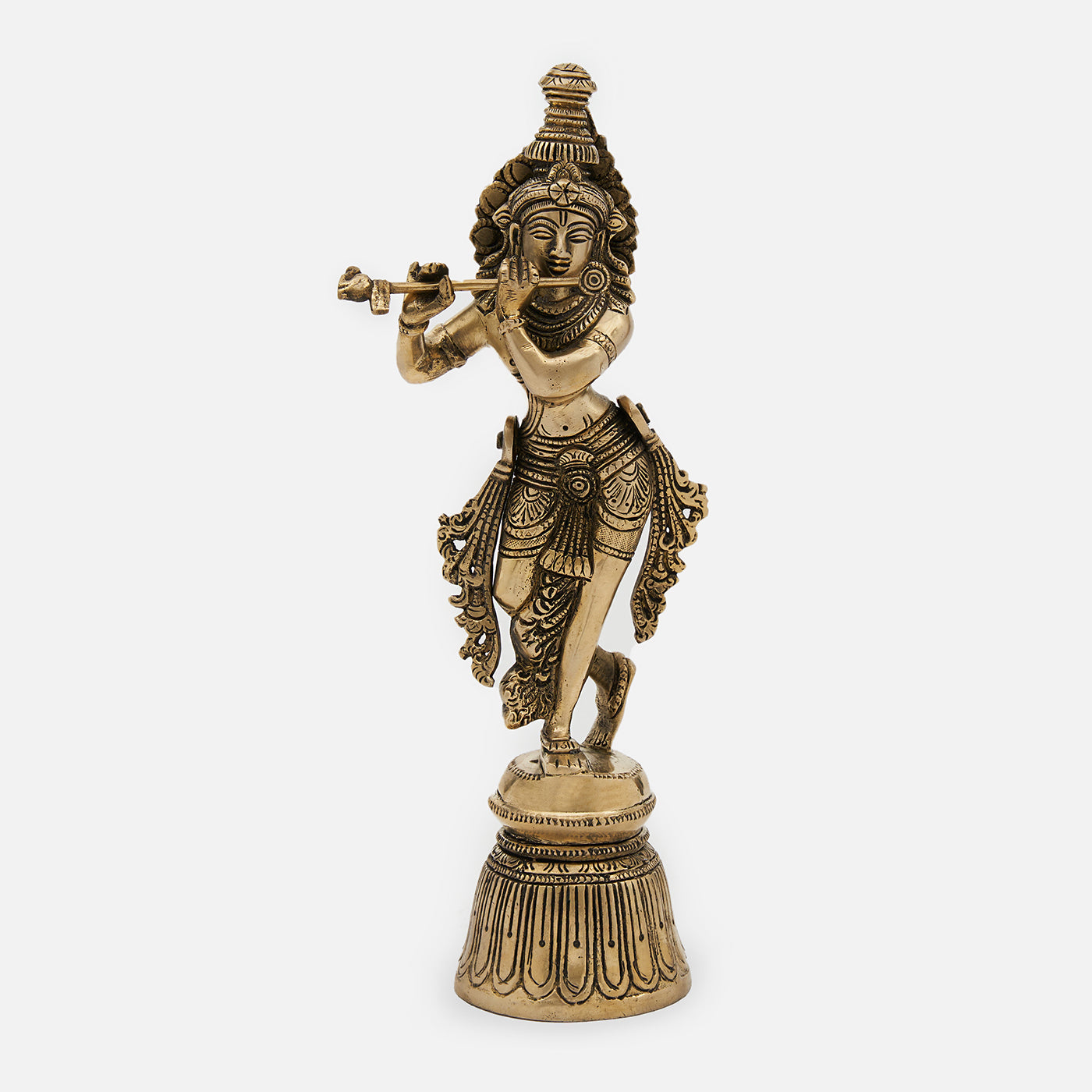 Beautiful Brass Krishna Statue playing Flute