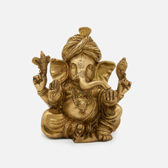 Brass Lord Pagdi Ganesha Statue/Idol For Home Temple & Office