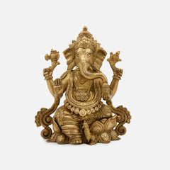 Brass Beautiful Lord Ganesha Statue/Idol For Home Temple & Office