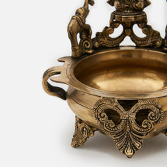 Traditional Decorative Ganesh Brass Urli Bowl with Elepahant Design