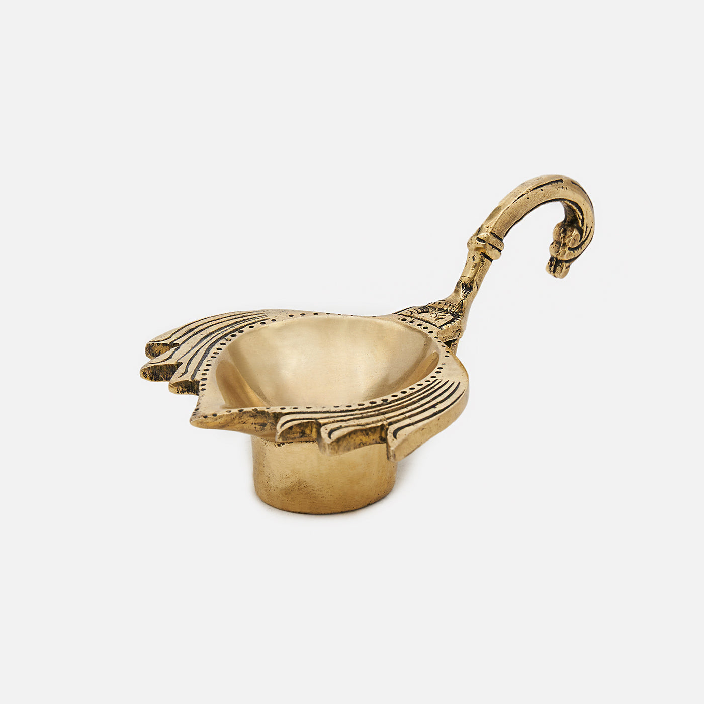 Brass Lotus Diya with Handle